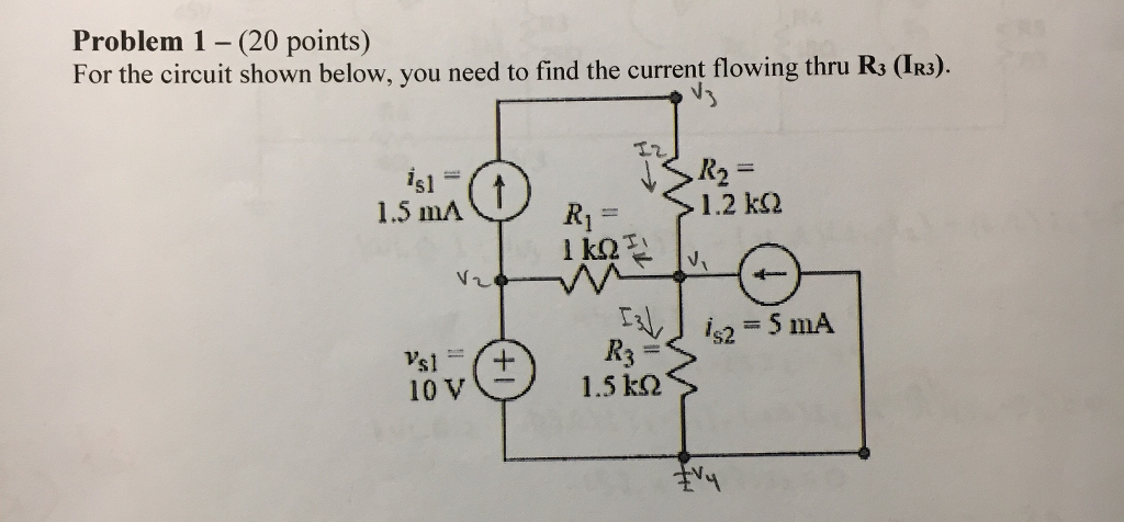 Solved Problem 1 - (20 points) For the circuit shown below, | Chegg.com