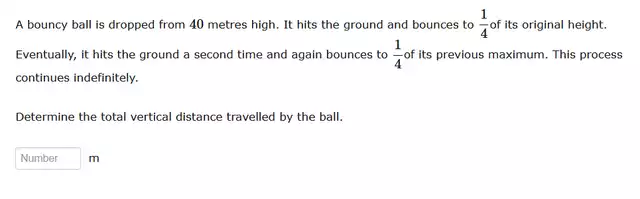 Solved A bouncy ball is dropped from 40 metres high. It hits | Chegg.com