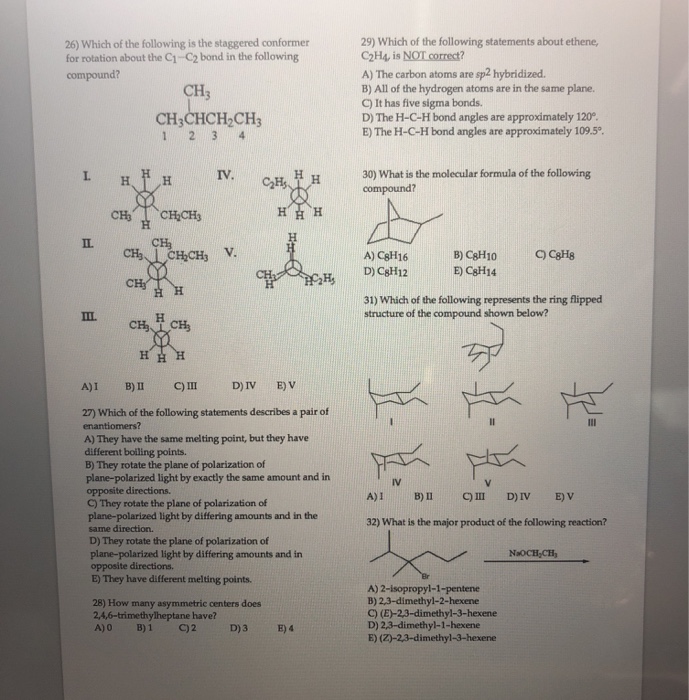 Solved 29 Which of the following statements about ethene Chegg