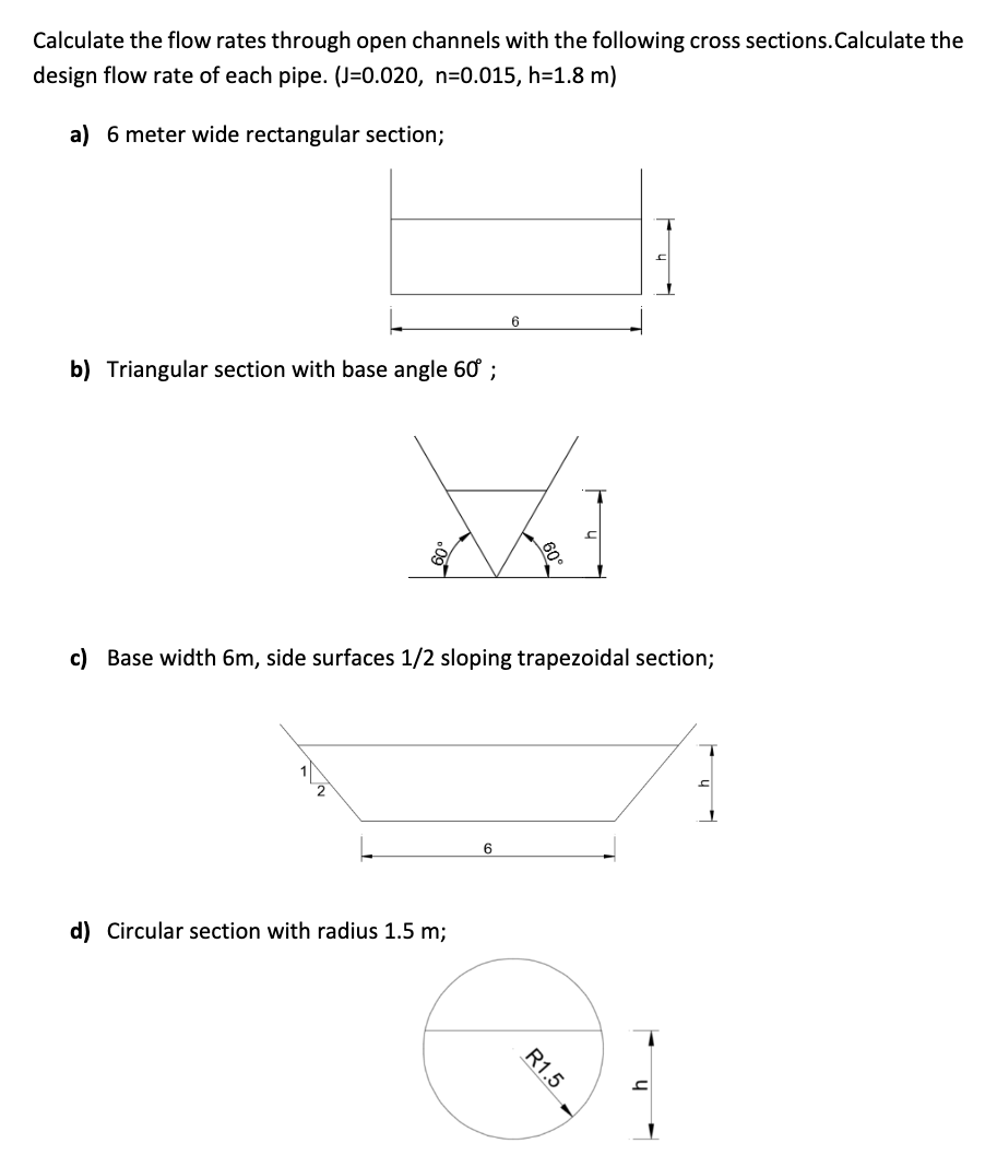 Calculate the flow rates through open channels with | Chegg.com