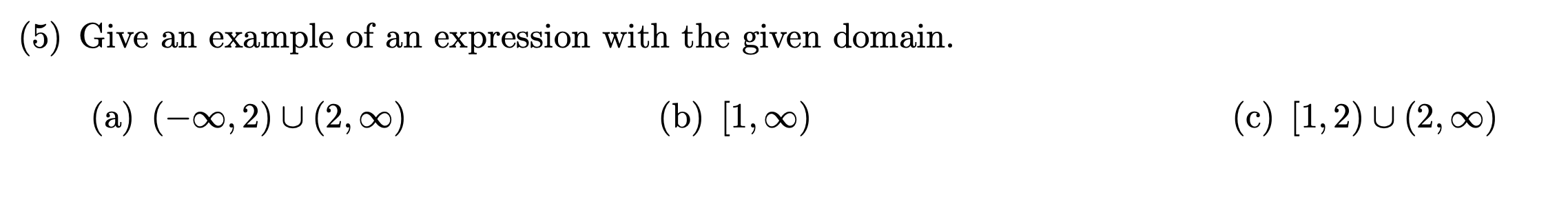 Solved (5) Give an example of an expression with the given | Chegg.com