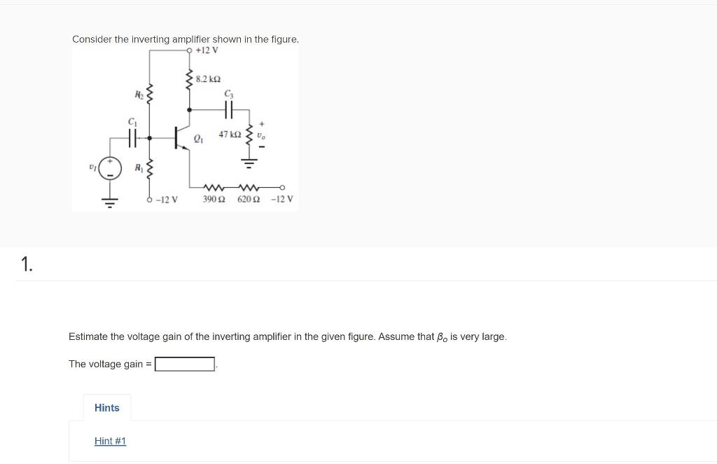 Solved Consider The Inverting Amplifier Shown In The Figure. | Chegg.com