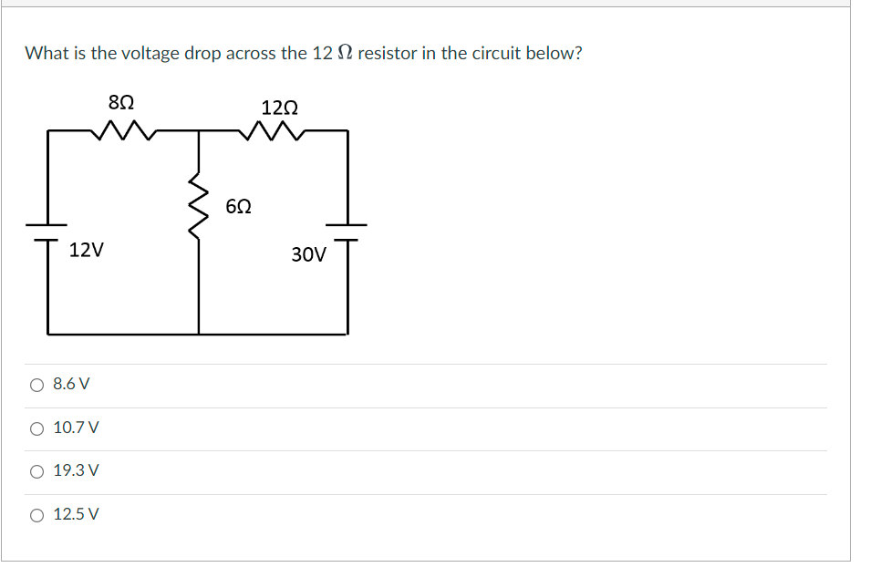 Solved What Is The Voltage Drop Across The 12 Resistor In 0859