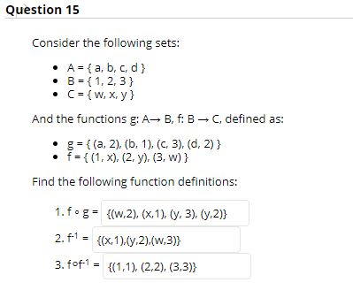 Solved Question 15 Consider the following sets: A = | Chegg.com