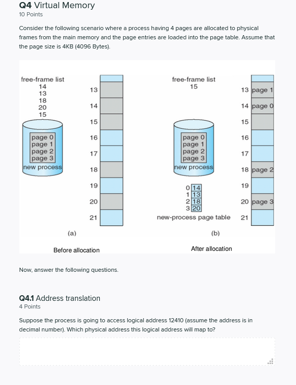 Solved Q4 Virtual Memory 10 Points Consider The Following | Chegg.com