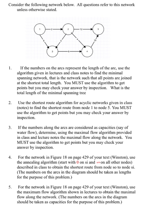 Solved Consider the following network below. All questions | Chegg.com