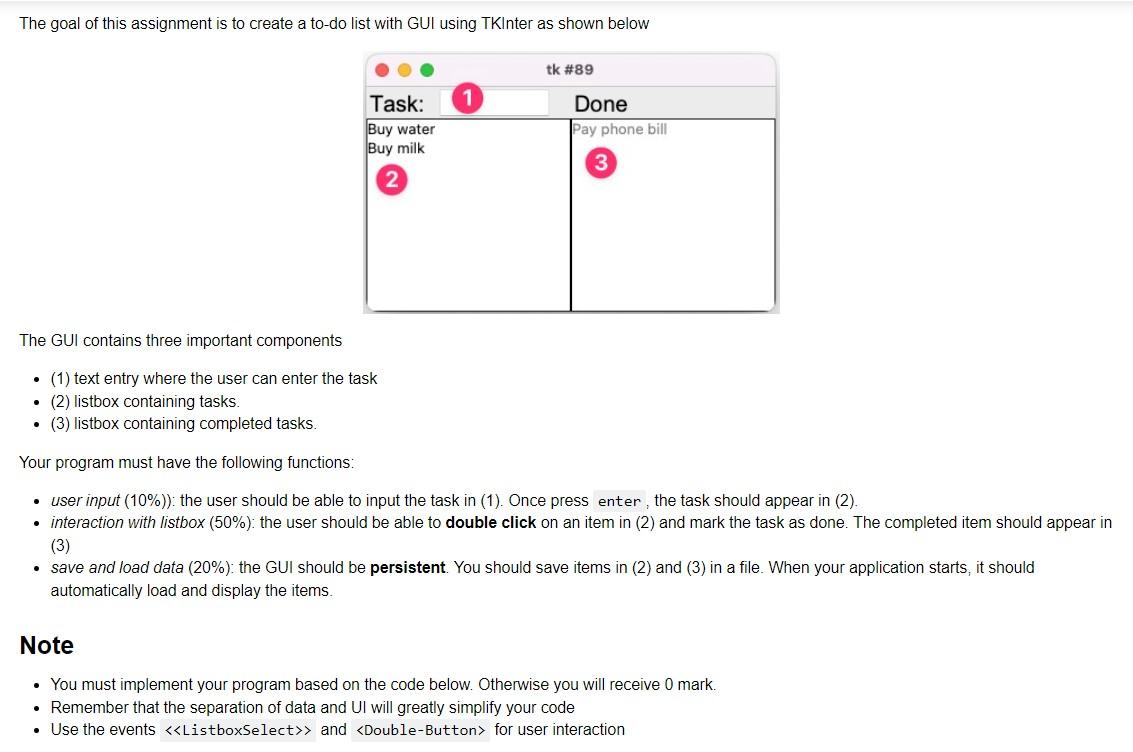 Solved The goal of this assignment is to create a to-do list | Chegg.com