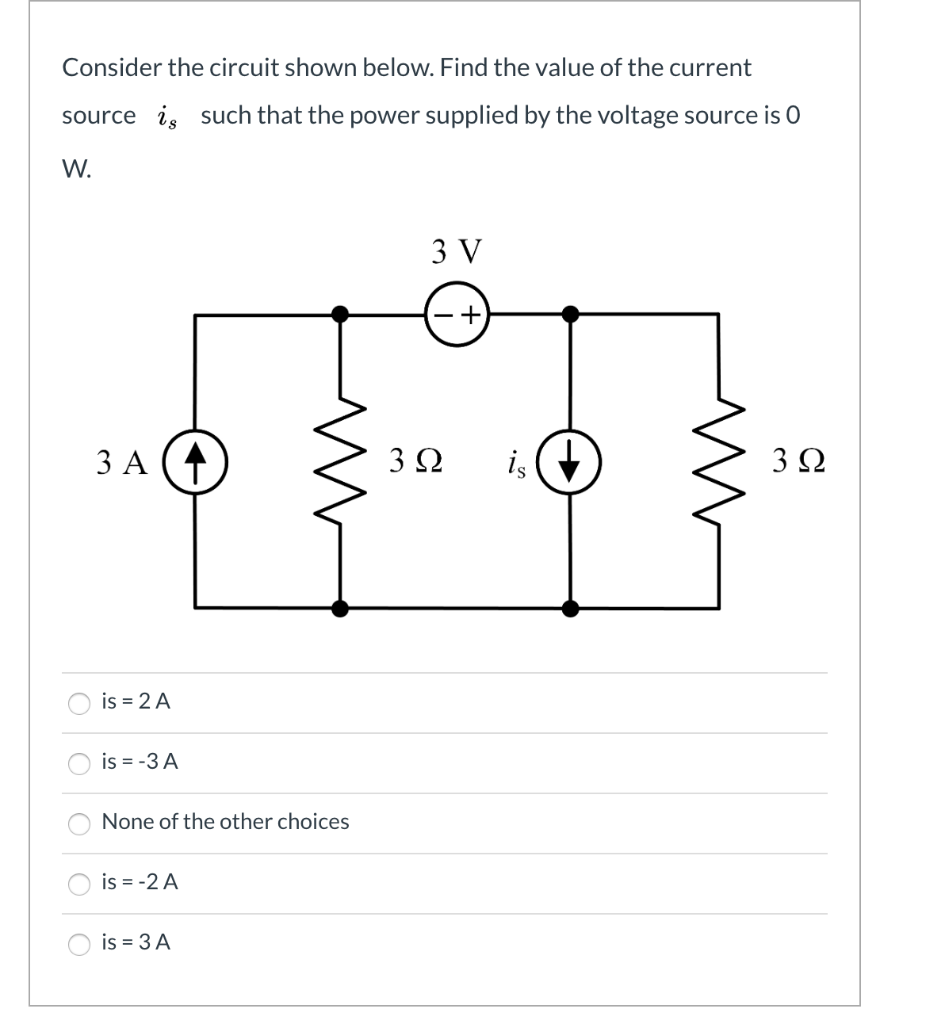 Solved Consider the circuit shown below. Find the value of | Chegg.com