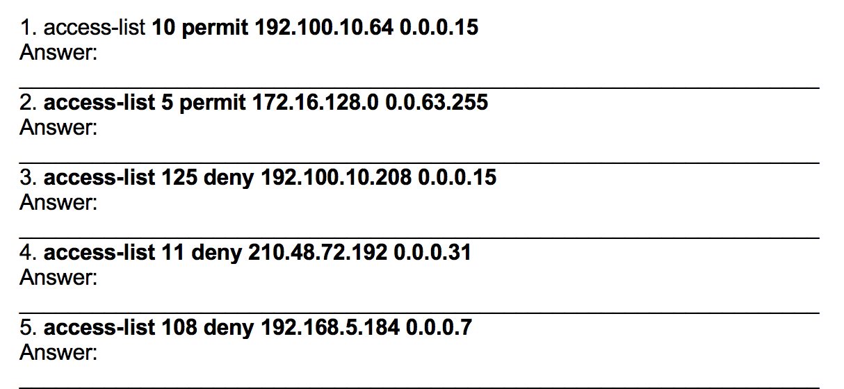 access list 10 permit host