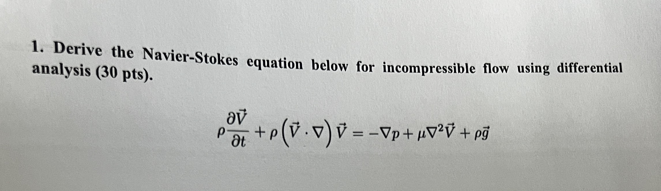 Solved Derive the Navier-Stokes equation below for | Chegg.com