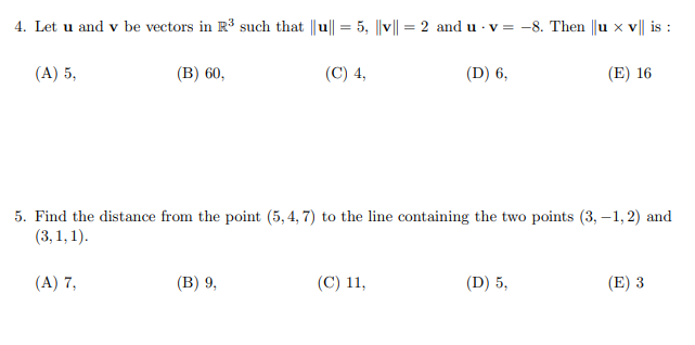Solved 4. Let u and v be vectors in R3 such that || || = 5, | Chegg.com