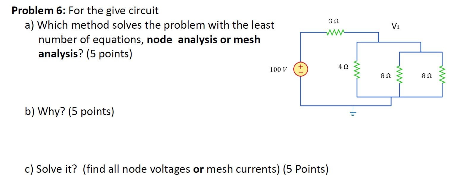 Solved 312 Problem 6: For the give circuit a) Which method | Chegg.com
