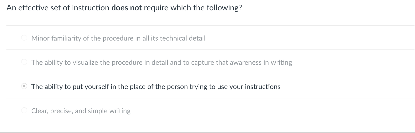 An effective set of instruction does not require | Chegg.com