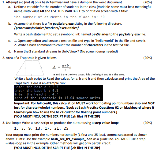 Solved 1 Attempt A C Not D On A Bash Terminal And Have A Chegg Com