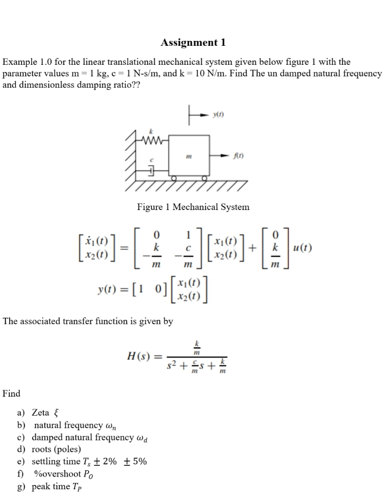 Solved Assignment 1 Example 1 0 For The Linear Translatio Chegg Com