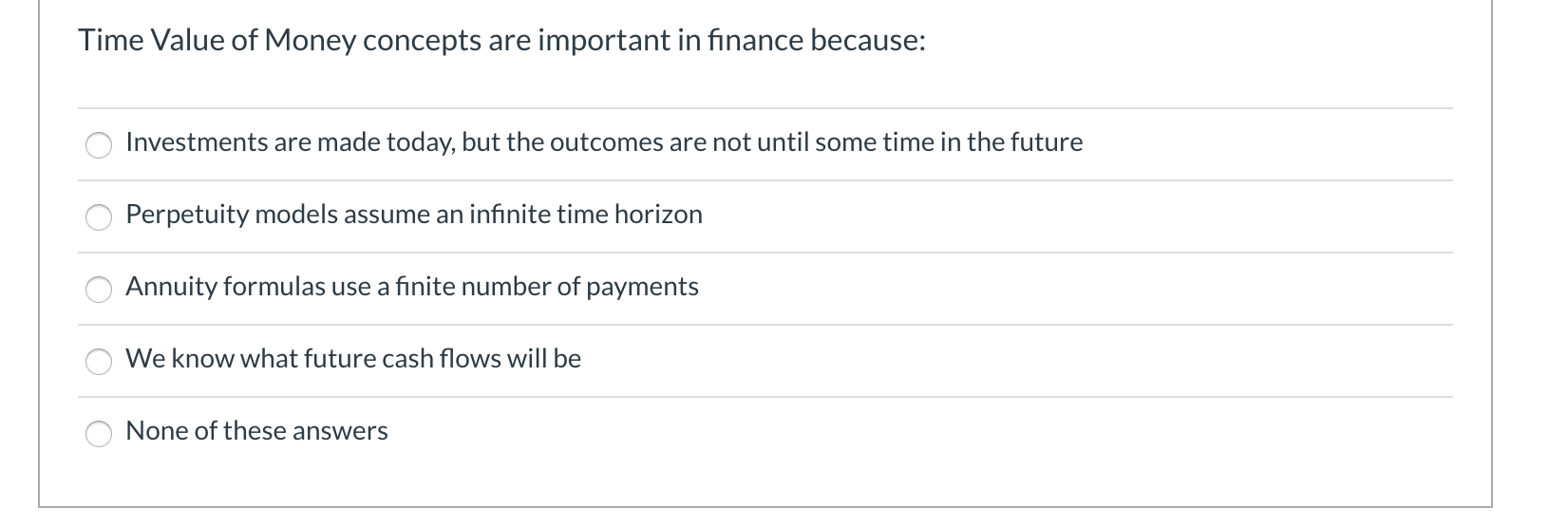 Solved Time Value of Money concepts are important in finance | Chegg.com