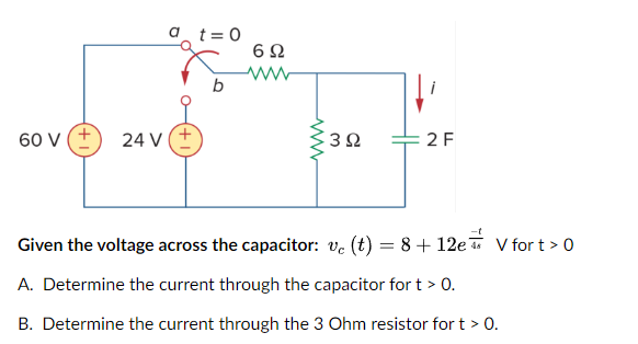 Solved Given the voltage across the capacitor: | Chegg.com