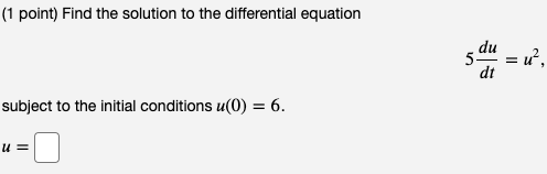 Solved (1 point) The differential equation dy y2 +9y + 18 = | Chegg.com