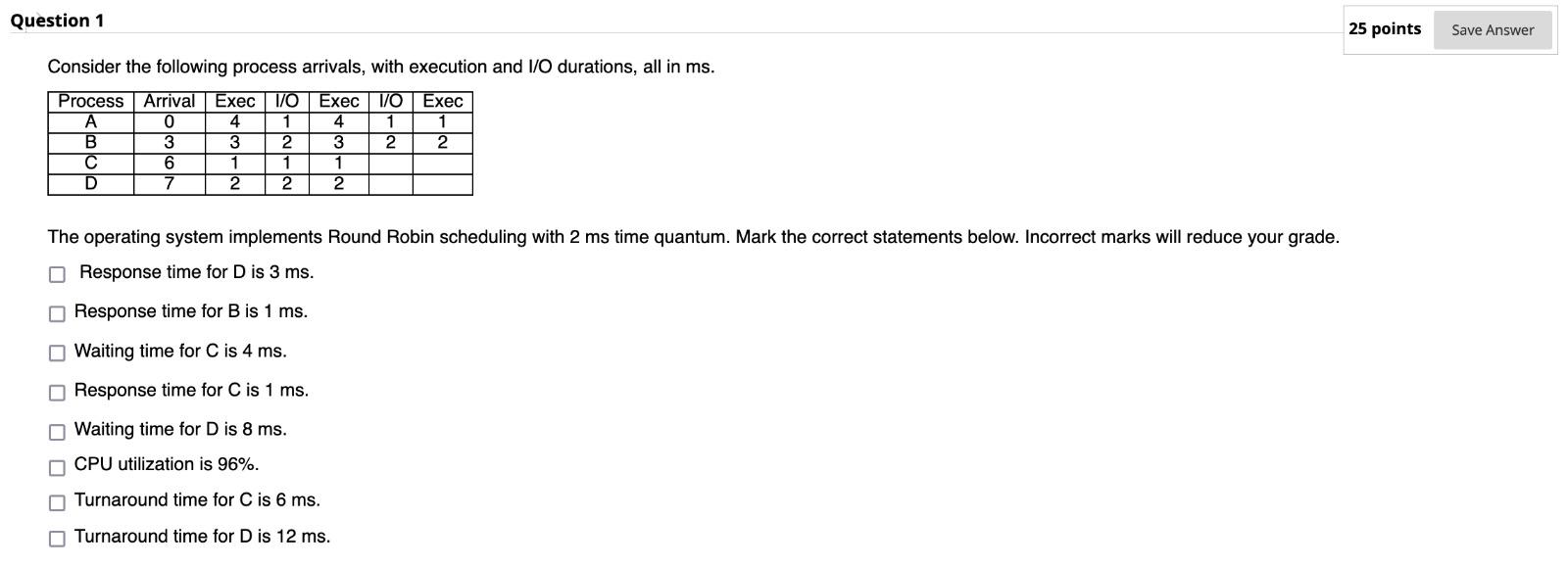 Solved Consider the following process arrivals, with