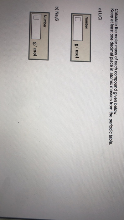 Solved Calculate The Molar Mass Of Each Compound Given | Chegg.com