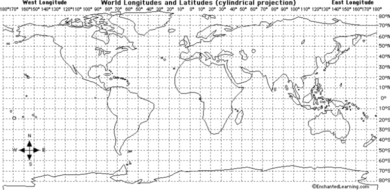 latitude and longitude world map