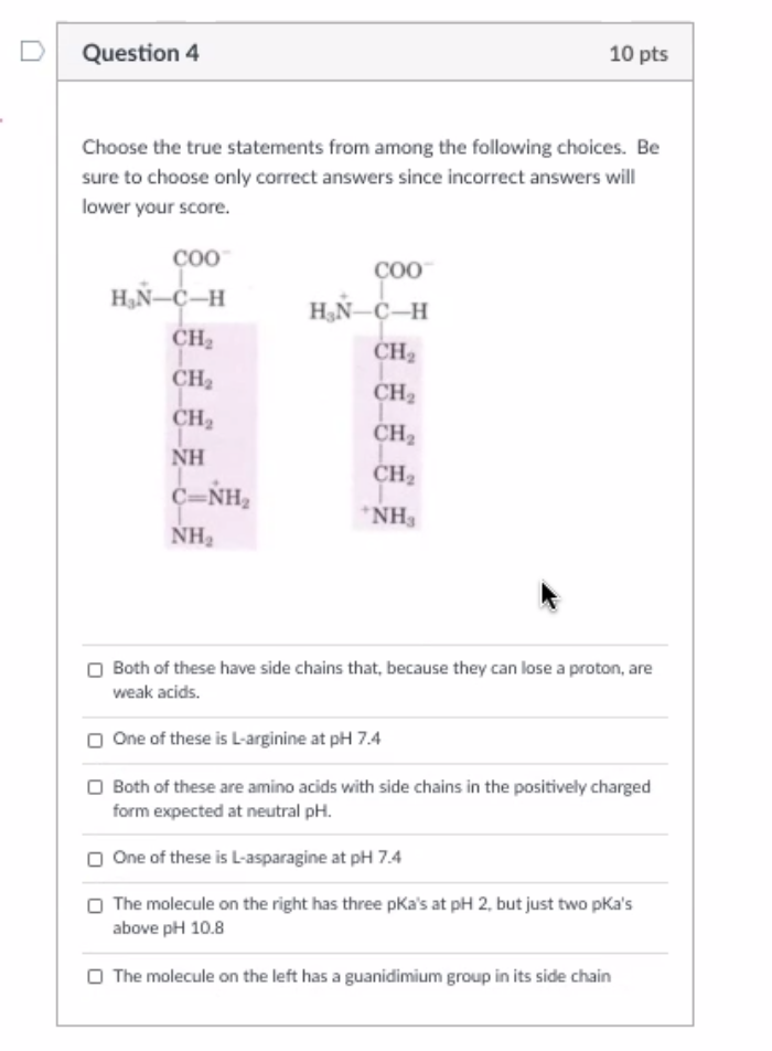 Solved Question 4 10 pts Choose the true statements from | Chegg.com