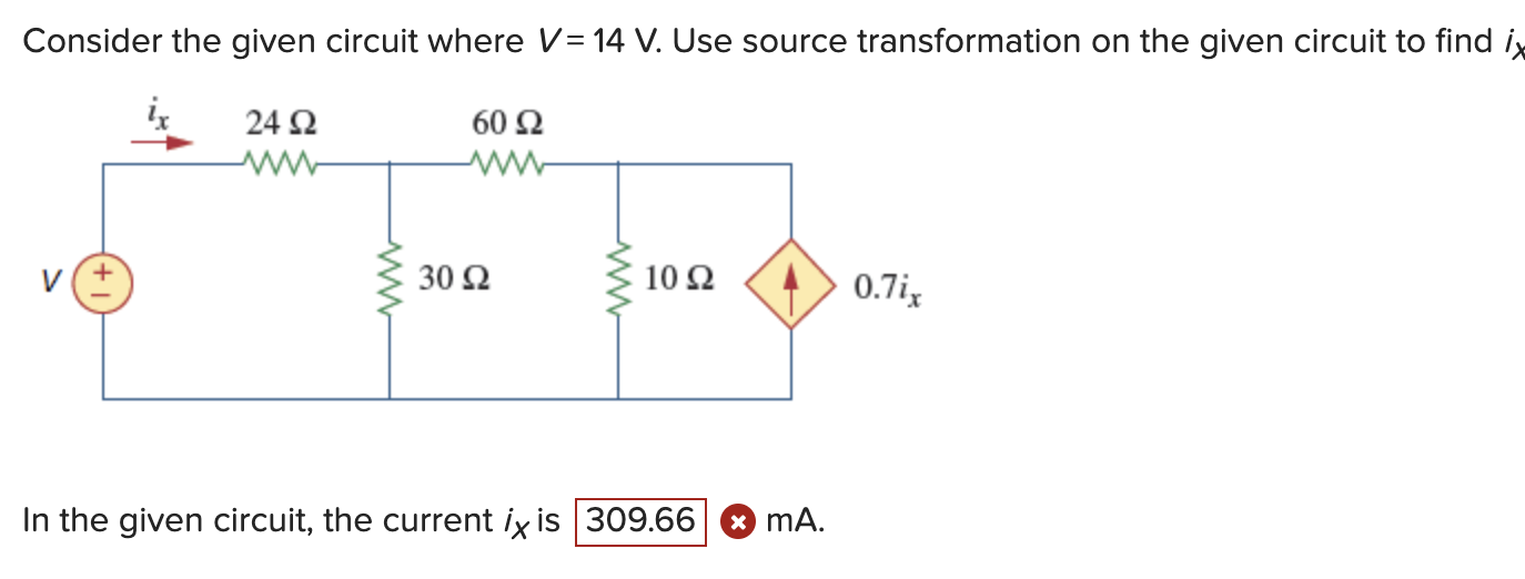 Solved Consider the given circuit where V=14V. ﻿Use source | Chegg.com