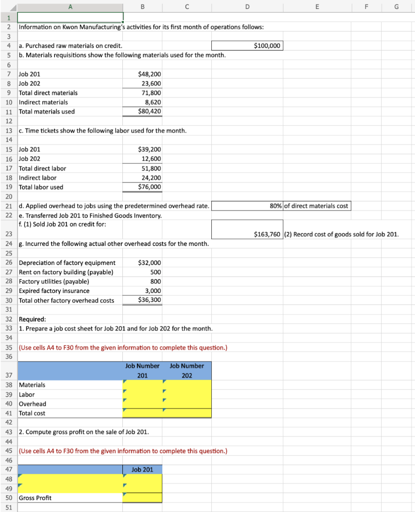 Compute Gross Profit On The Sale Of Job 201