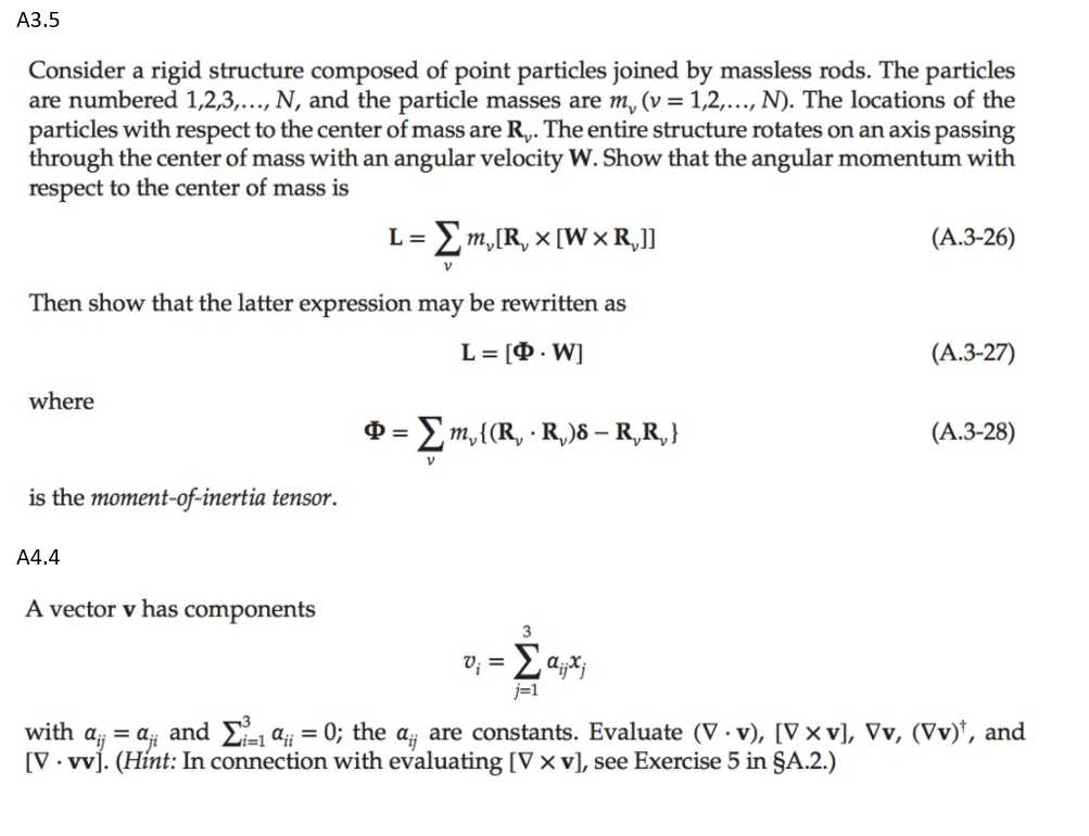 Solved A3.5 Consider a rigid structure composed of point | Chegg.com