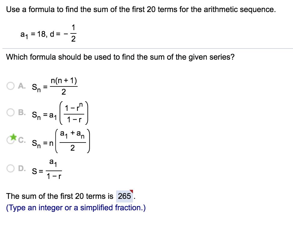 sequences and series formulas