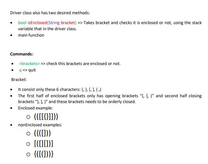 Solved In this assignment, you need to find brackets are | Chegg.com