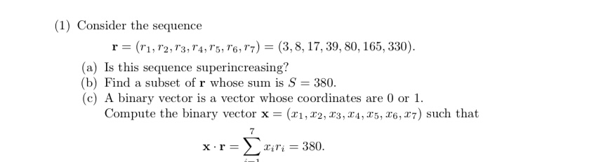 Solved (1) Consider The Sequence | Chegg.com