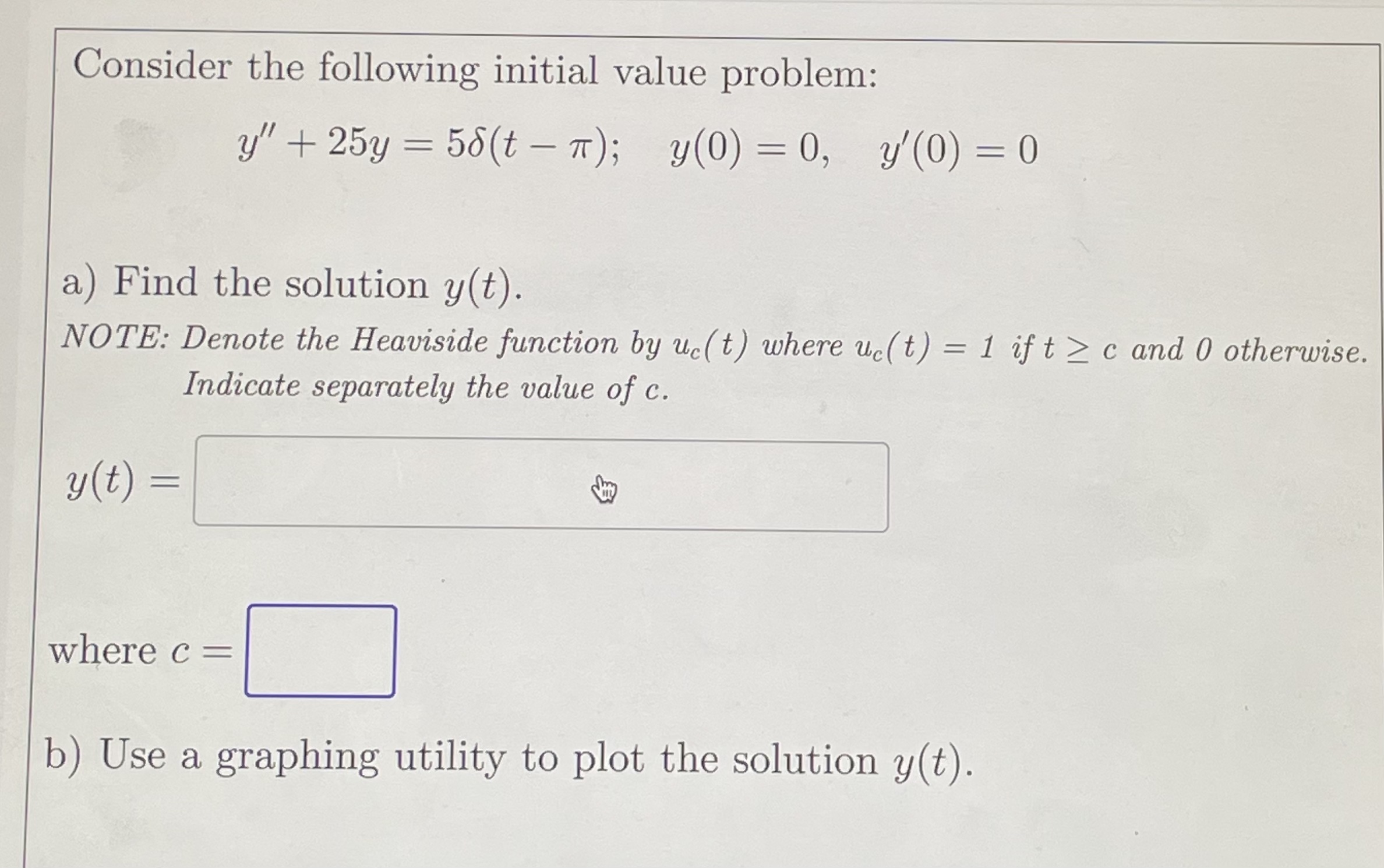 Solved Consider The Following Initial Value | Chegg.com