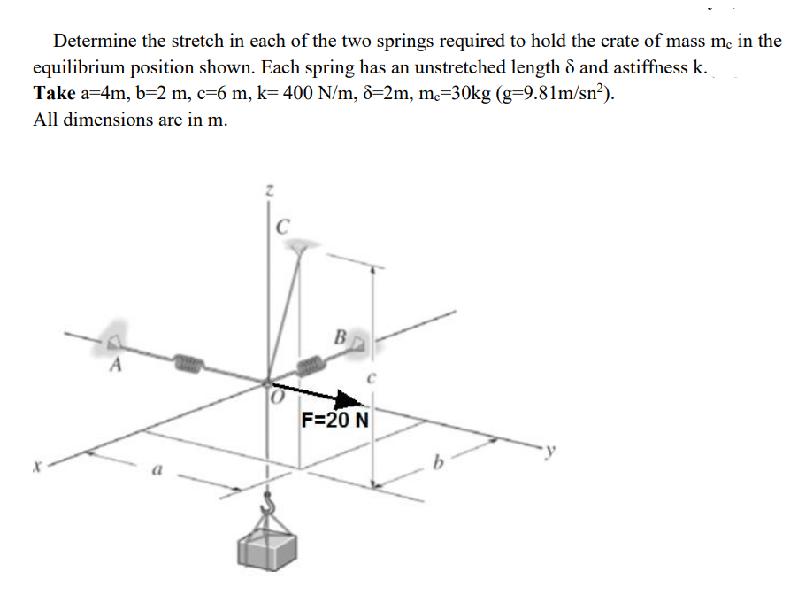 Solved Determine the stretch in each of the two springs | Chegg.com