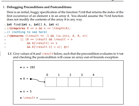 1. Debugging Preconditions and Postconditions Here is | Chegg.com
