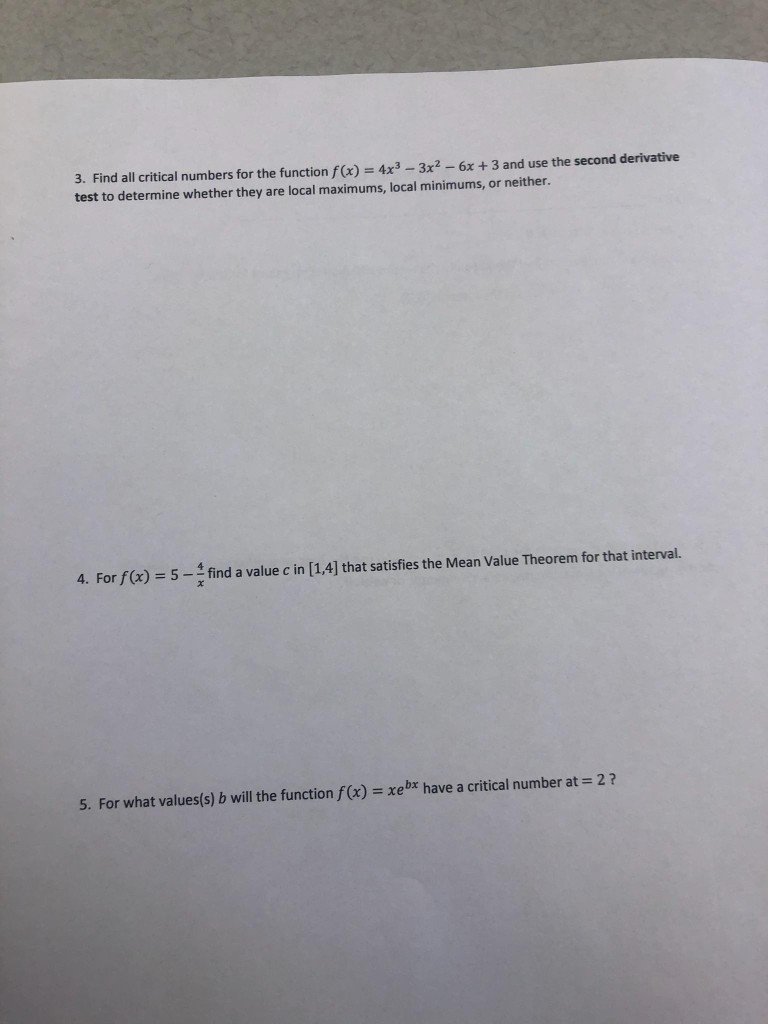 Solved Show all work to earn full credit 1. Use critical | Chegg.com