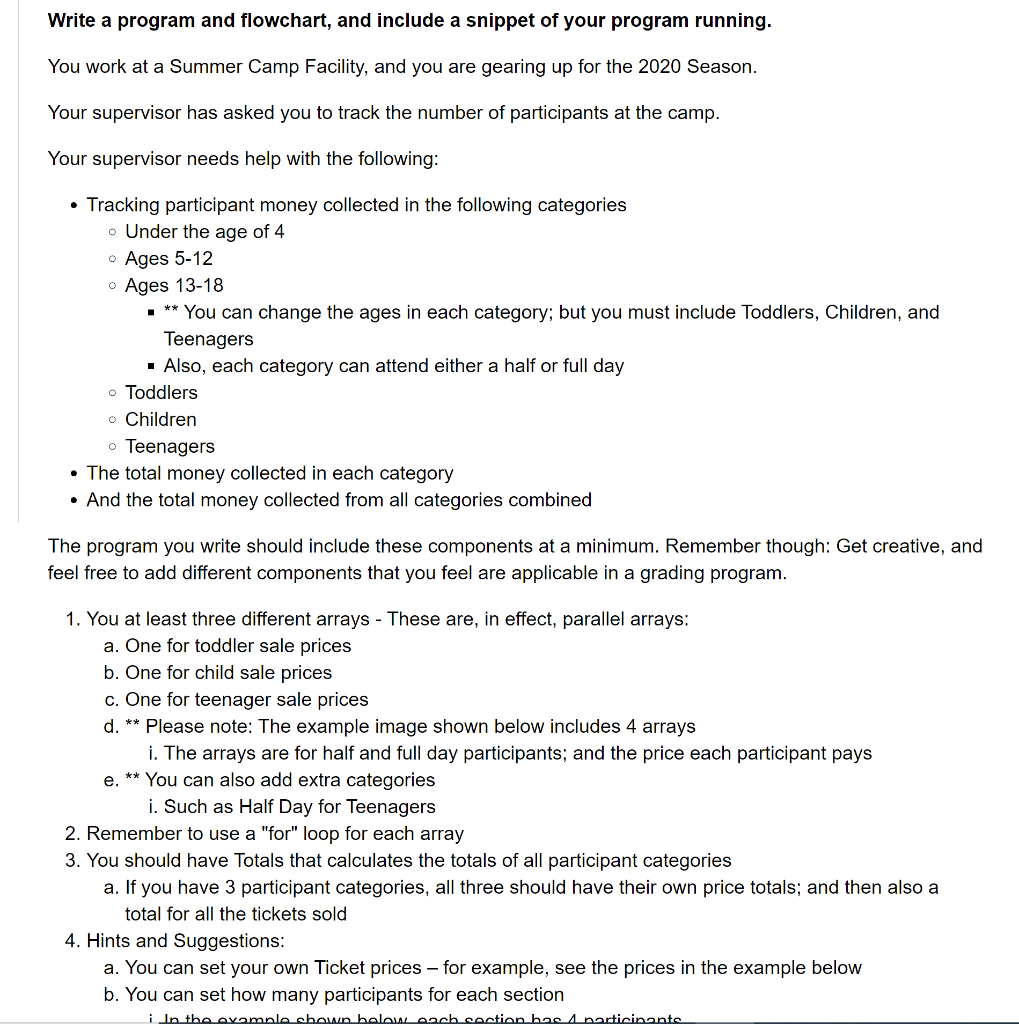 Write a program and flowchart, and include a snippet | Chegg.com