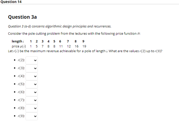 Solved Question 14 Question 3a Question 3 (a-d) concerns | Chegg.com