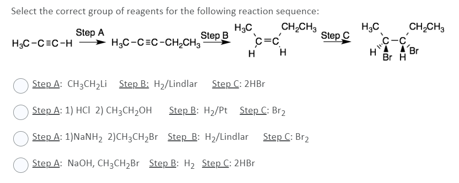 Solved Select the major organic product of the following | Chegg.com