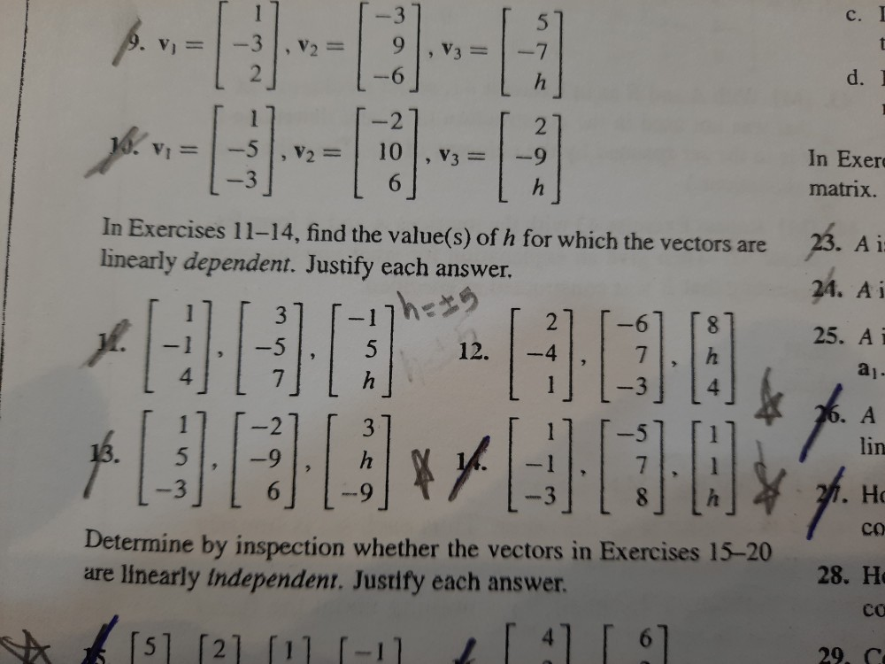 Solved 9. V = 1, V3 = In Exer matrix. In Exercises 11-14, | Chegg.com
