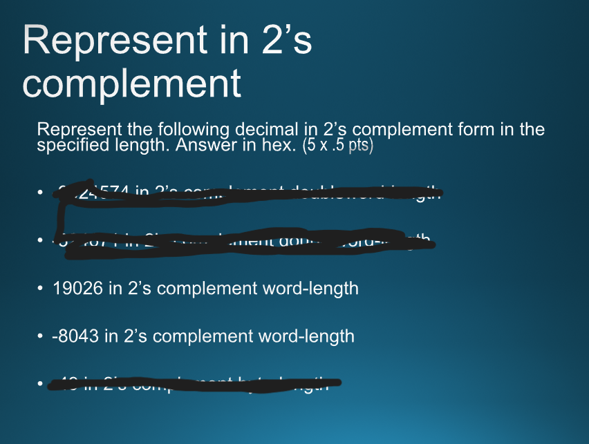 53 in 2's complement form is