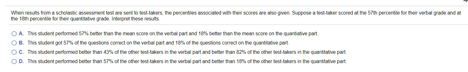 When Results From A Scholastic Assessment Test