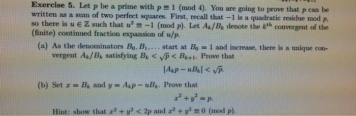 Solved Let p be a prime with p =1(mod 4). You are going to | Chegg.com