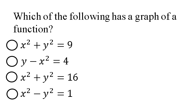 Solved Which Of The Following Has A Graph Of A Function? Ox2 | Chegg.com