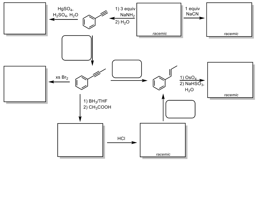 Solved HgSO4, H2SO4, H20 1 Equiv NaCN 1) 3 Equiv NaNH2 2) | Chegg.com