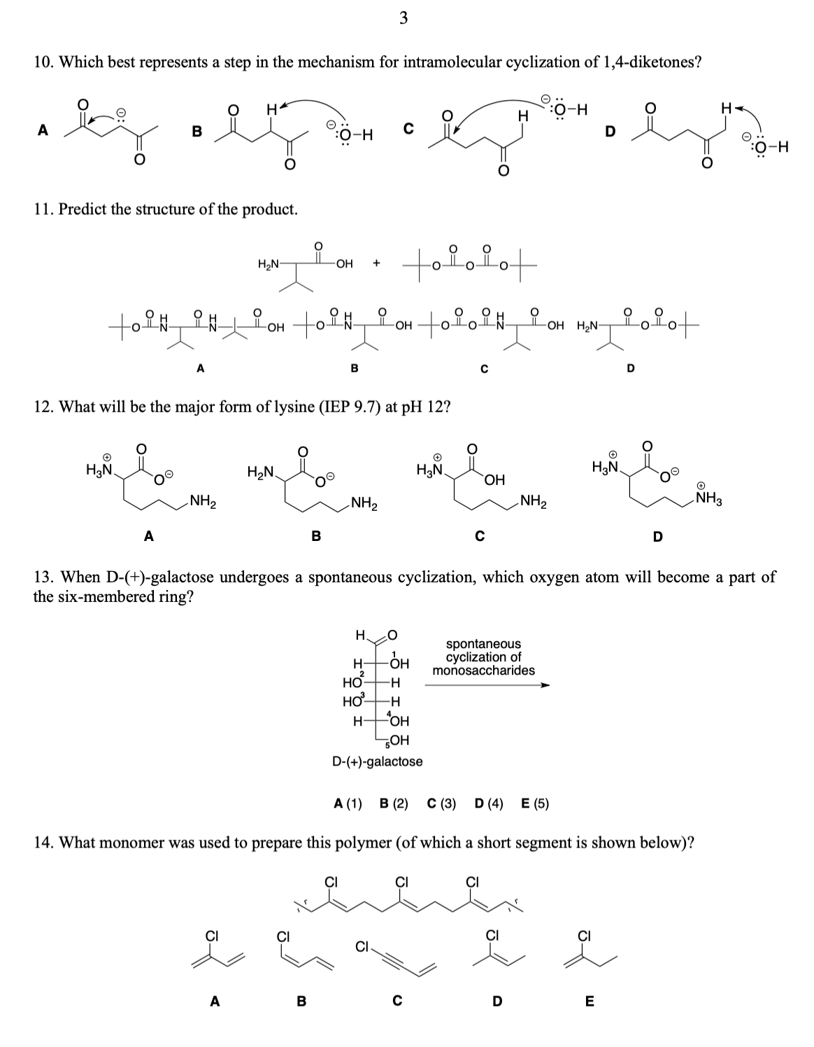 Solved 3 10. Which best represents a step in the mechanism | Chegg.com