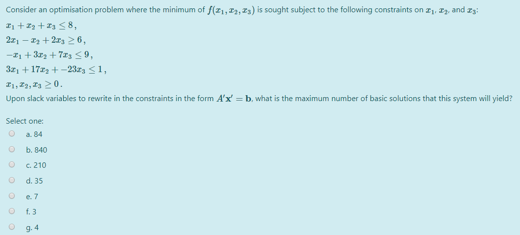 Solved Consider An Optimisation Problem Where The Minimum Of Chegg Solved Consider An Optimisation Problem Where The Minimum Of Chegg