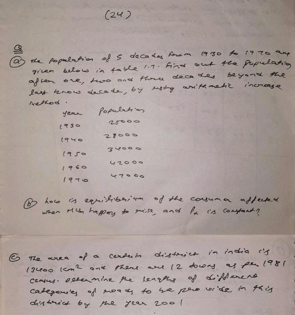Solved (24) (930 to caro are the population of s decades