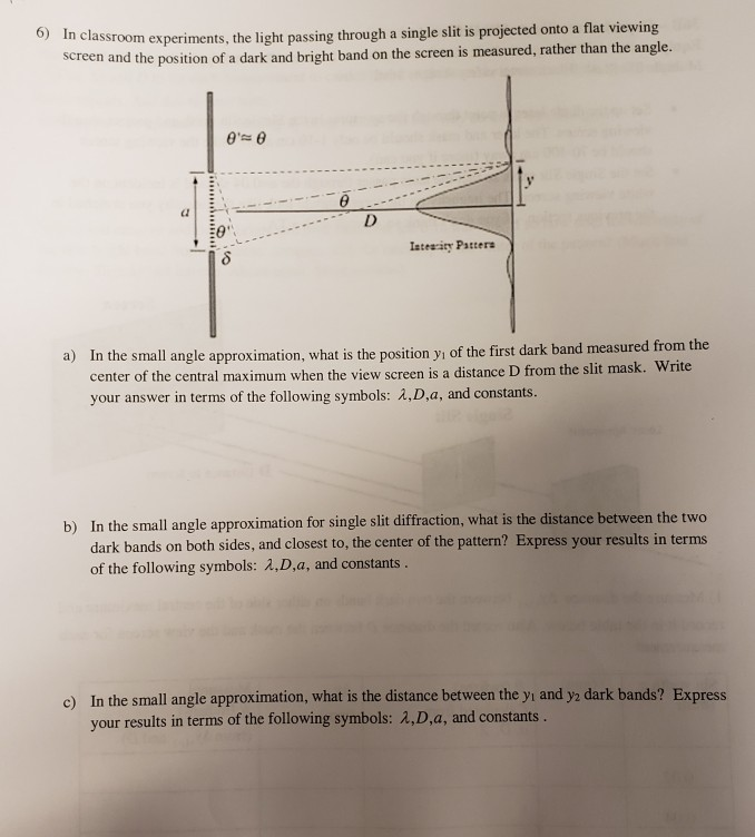 Solved ) In classroom experiments, the light passing through | Chegg.com