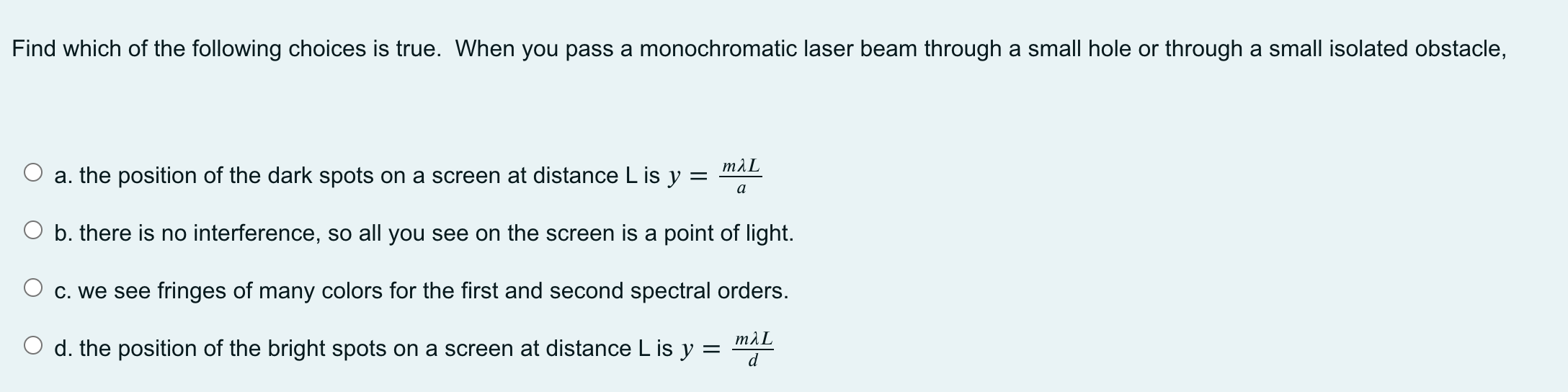 Solved Find which of the following choices is true. When you | Chegg.com